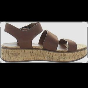 Naturalizer Lodge Brown Comfort Cork Platform Sandal Brooke New Womens; Size 9